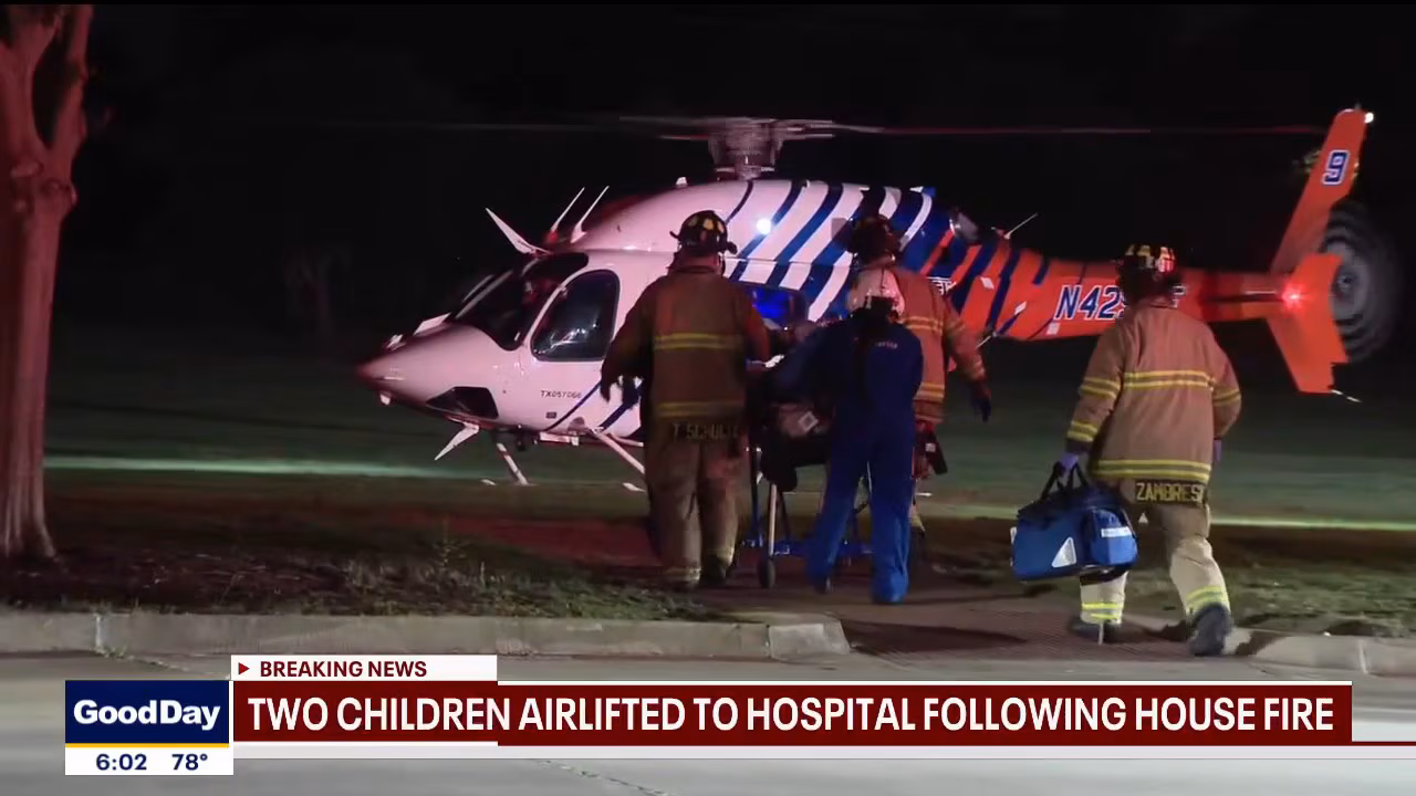 2 children airlifted to hospital after Fort Worth house fire