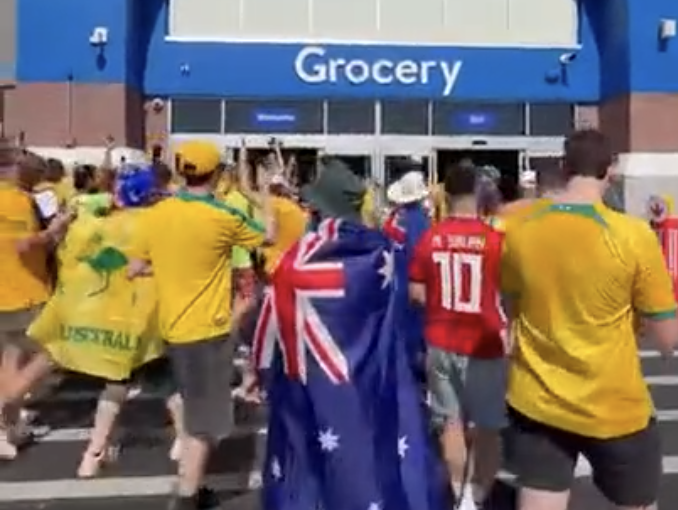 WATCH: Australia soccer fans take over Walmart near Dallas Stadium
